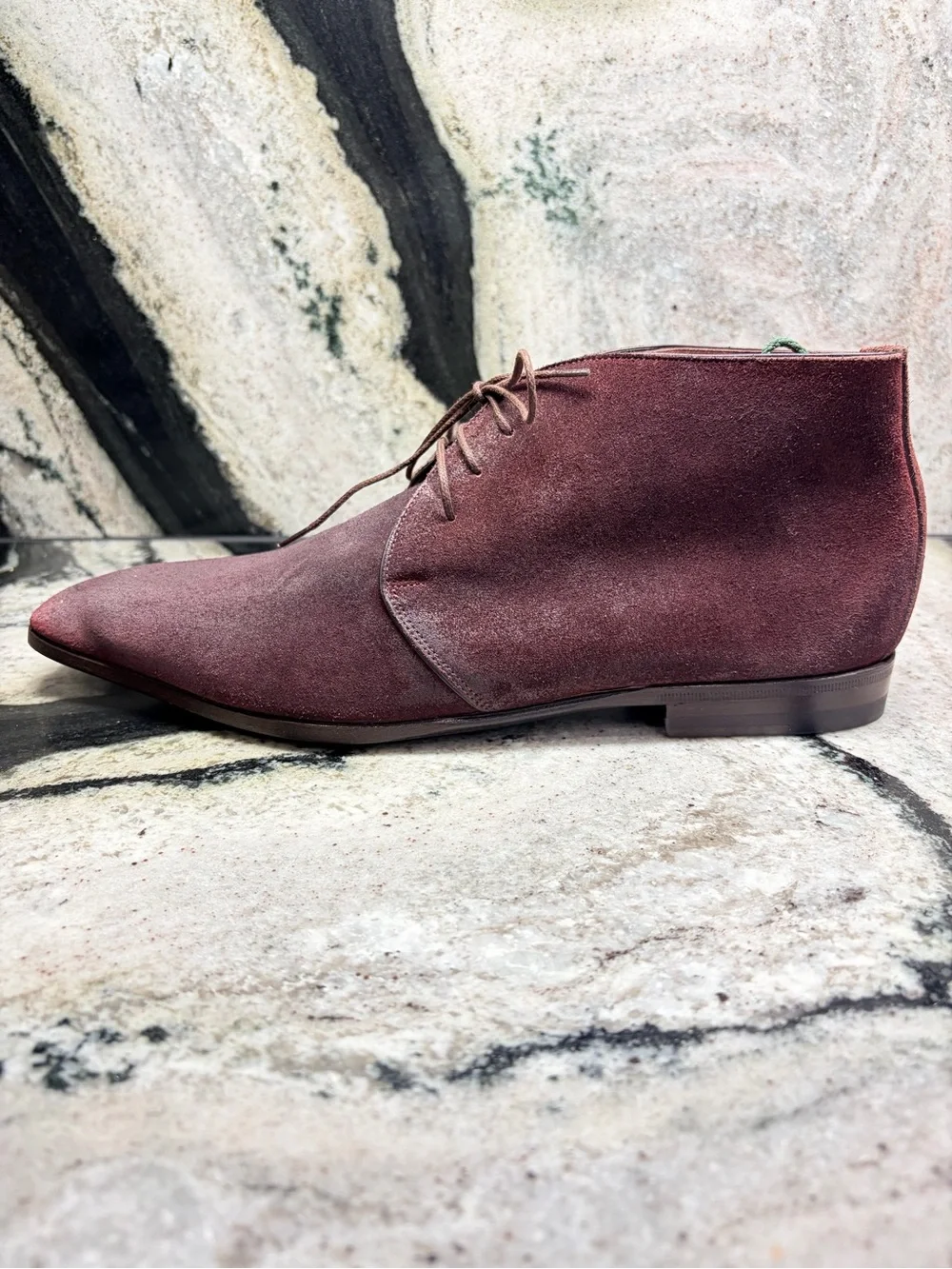Santoni Fatte a Mano Burgundy Suede Chukka Boots Men’s 8.5 UK 9.5 US Italy